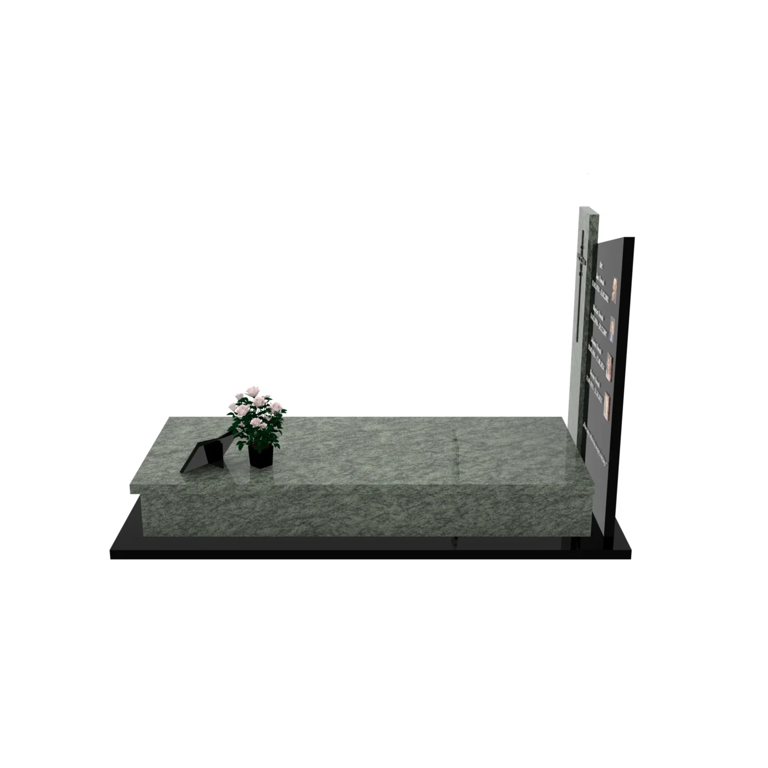 Nagrobek pojedynczy ze zdjęciami i krzyżem K 121+360 – photo №3