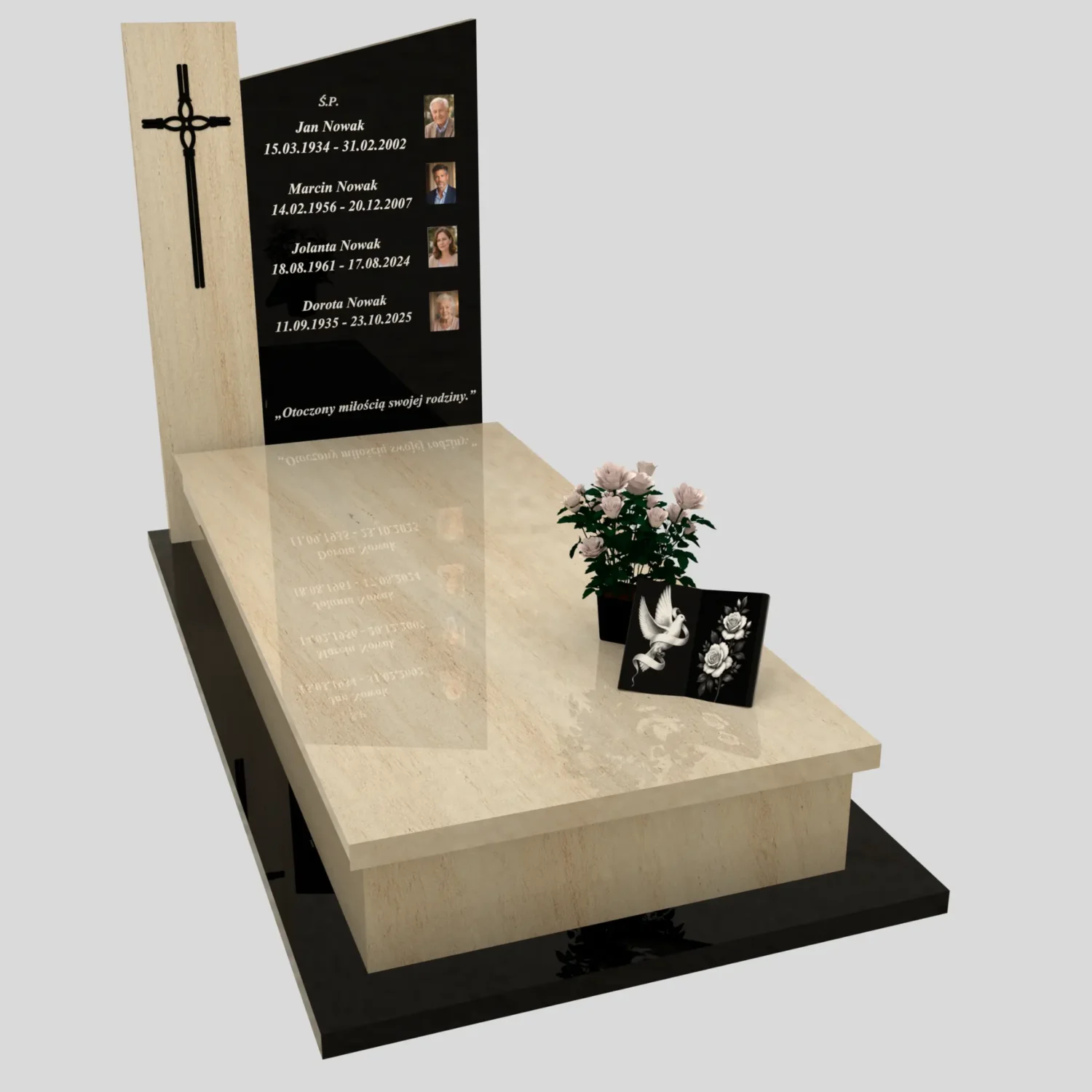 Nagrobek pojedynczy ze zdjęciami i krzyżem K 121 zdjęcie 89