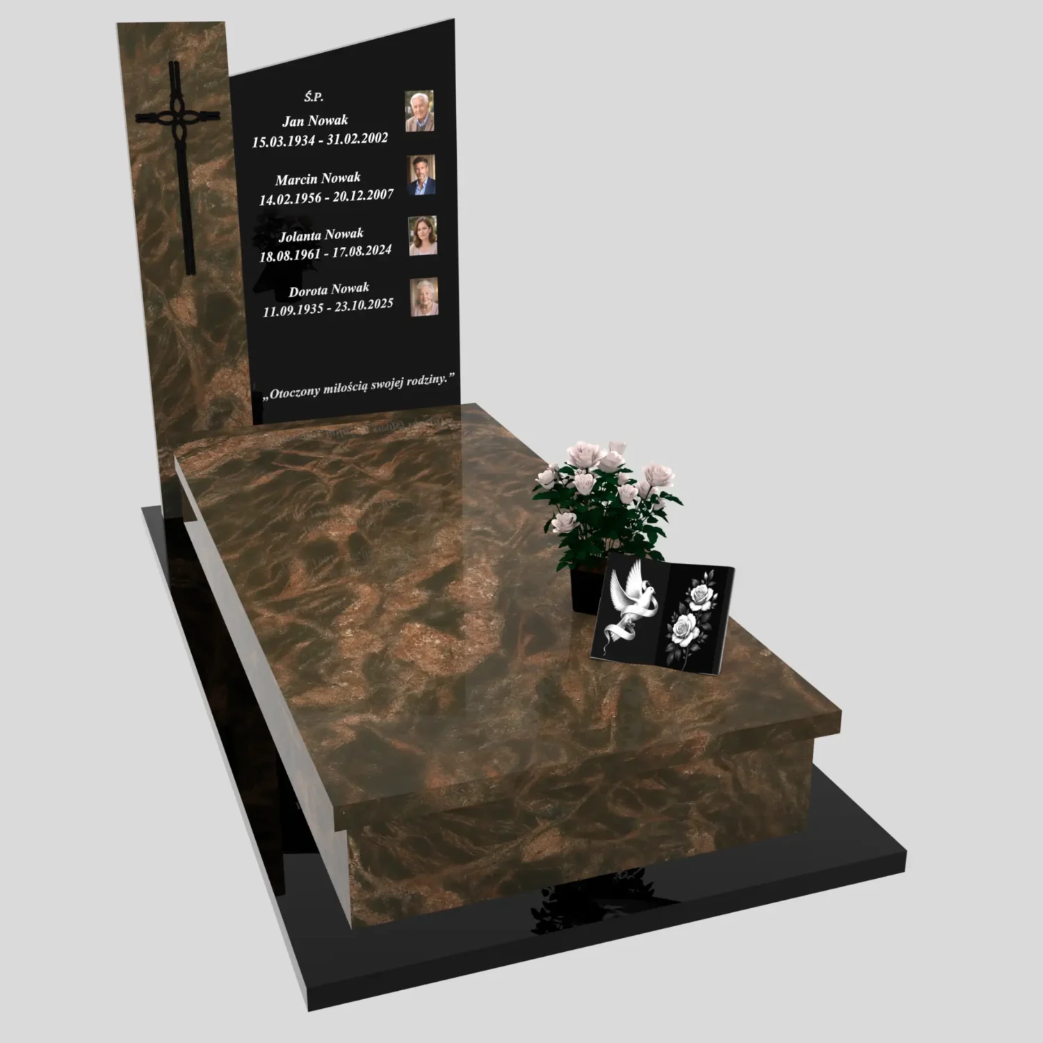 Nagrobek pojedynczy ze zdjęciami i krzyżem K 121 zdjęcie 88
