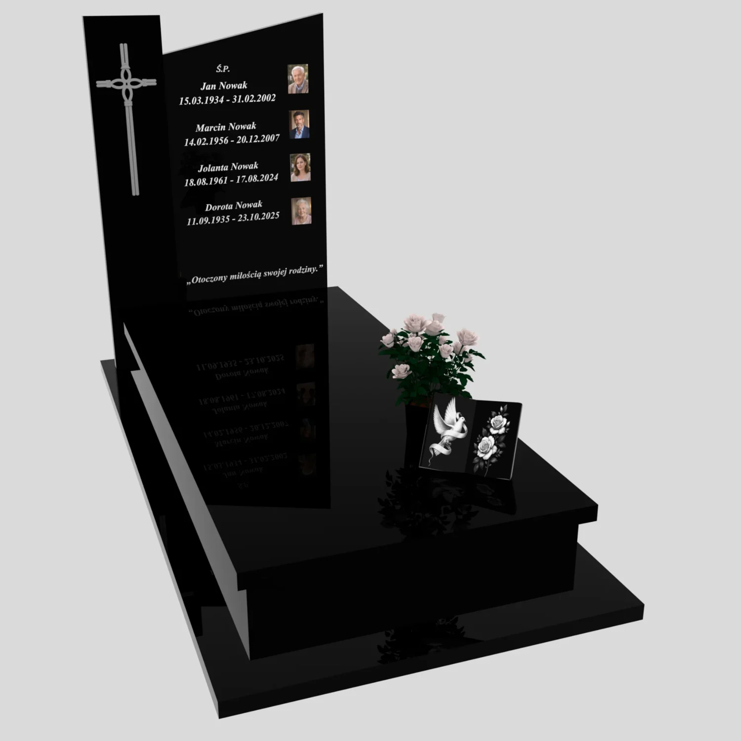 Nagrobek pojedynczy ze zdjęciami i krzyżem K 121 zdjęcie 87