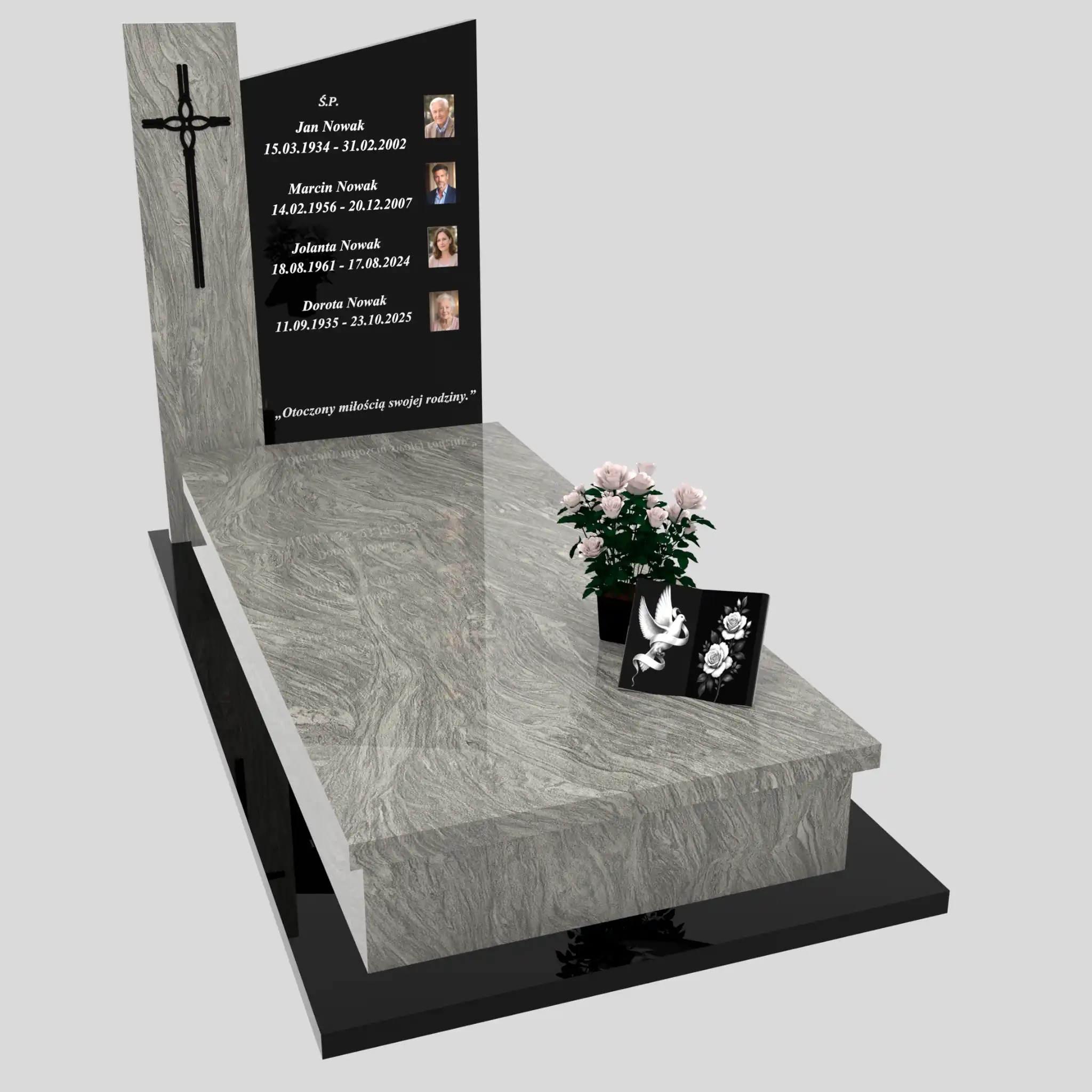 Nagrobek pojedynczy ze zdjęciami i krzyżem K 121 zdjęcie 83
