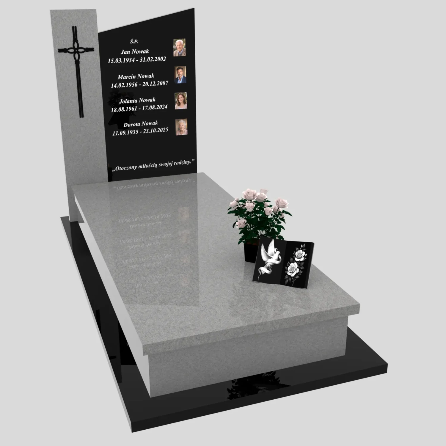 Nagrobek pojedynczy ze zdjęciami i krzyżem K 121 zdjęcie 82