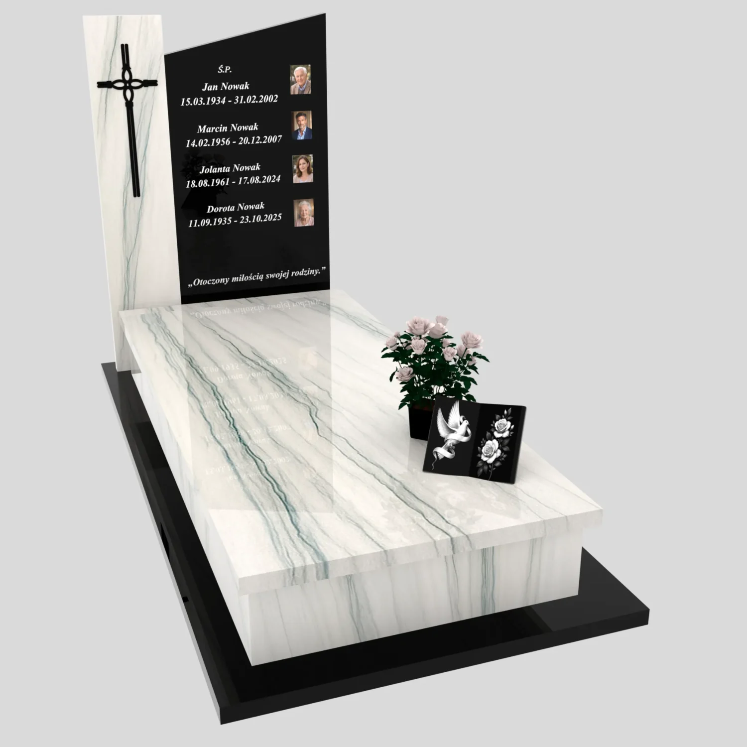 Nagrobek pojedynczy ze zdjęciami i krzyżem K 121 zdjęcie 80