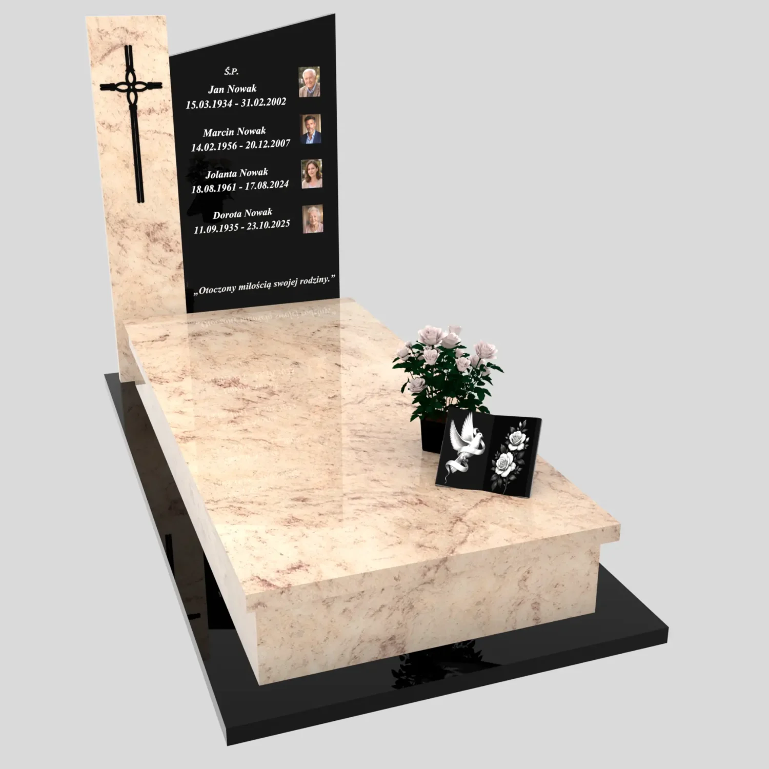 Nagrobek pojedynczy ze zdjęciami i krzyżem K 121 zdjęcie 78
