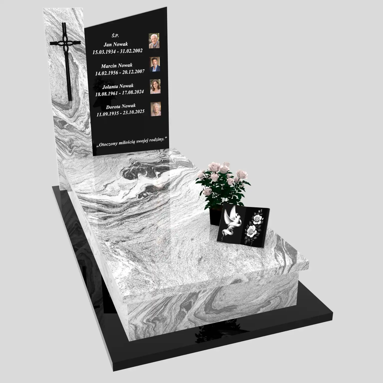 Nagrobek pojedynczy ze zdjęciami i krzyżem K 121 zdjęcie 76