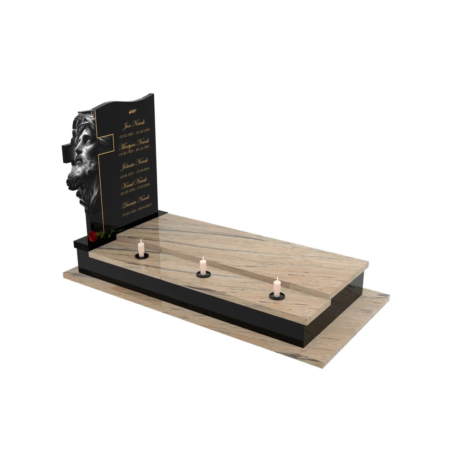 Nagrobek pojedynczy z grawerem Jezusa i krzyża K 122+360 – photo №10