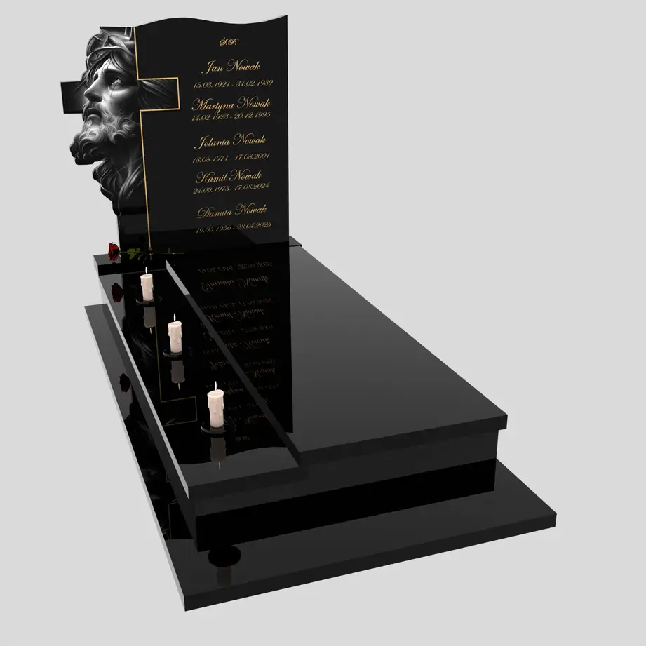 Nagrobek pojedynczy z grawerem Jezusa i krzyża K 122 zdjęcie 88