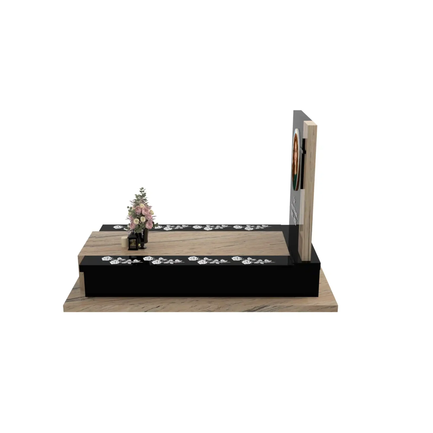 Nagrobek pojedynczy z duzym zdjeciem z różą CK 180+360 – photo №3