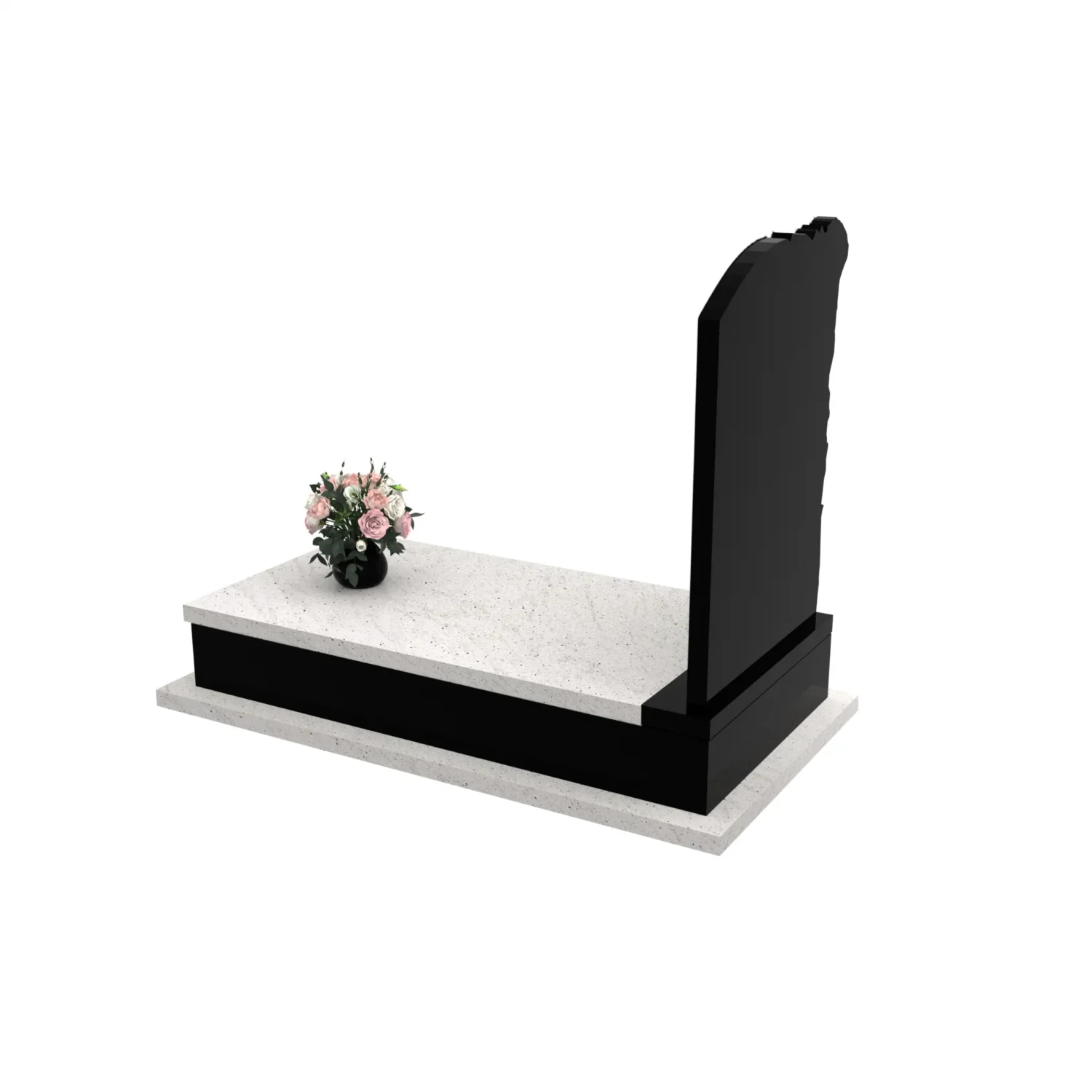 Nagrobek pojedynczy z rzeźbą róż ze zdjęciem CK 179+360 – photo №4