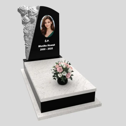 Nagrobki Warszawa-Nagrobek pojedyncze z medalionem CK 178 wzór 26