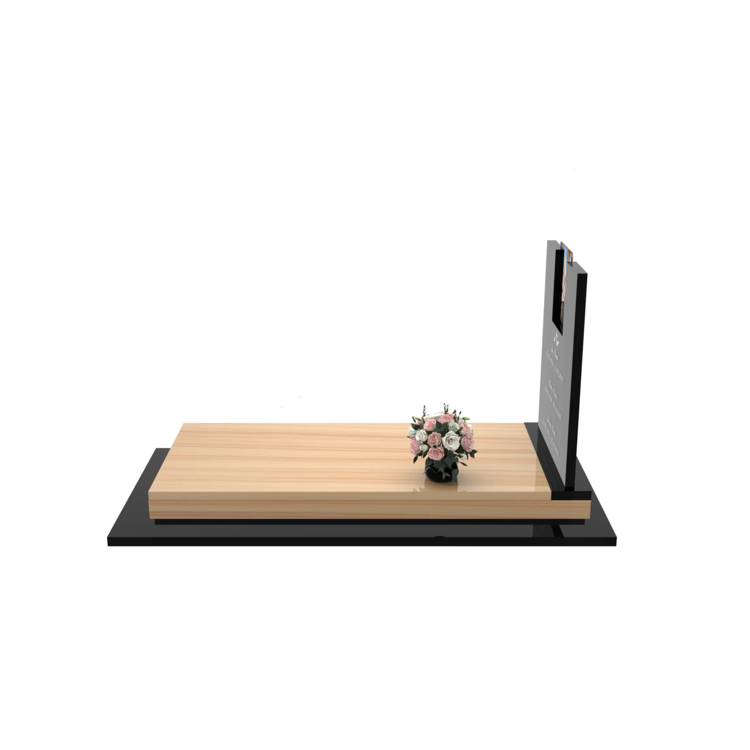 Nagrobek pojedynczy z witrażem gołębia – styl nowoczesny CK 182+360 – photo №2