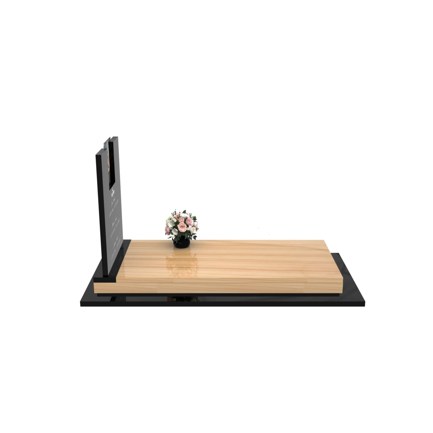 Nagrobek pojedynczy z witrażem gołębia – styl nowoczesny CK 182+360 – photo №9