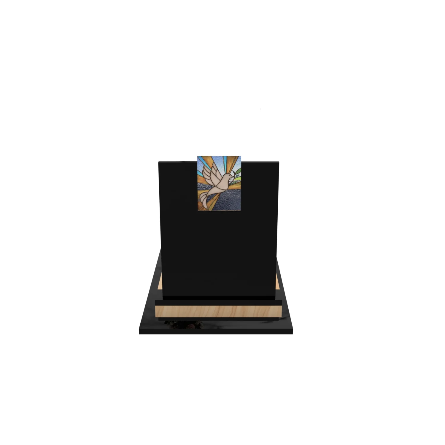 Nagrobek pojedynczy z witrażem gołębia – styl nowoczesny CK 182+360 – photo №5