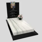 Nagrobek pojedynczy z witrażem gołębia – styl nowoczesny CK 182 zdjęcie 36