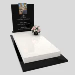 Nagrobek pojedynczy z witrażem gołębia – styl nowoczesny CK 182 zdjęcie 42