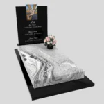 Nagrobek pojedynczy z witrażem gołębia – styl nowoczesny CK 182 zdjęcie 44