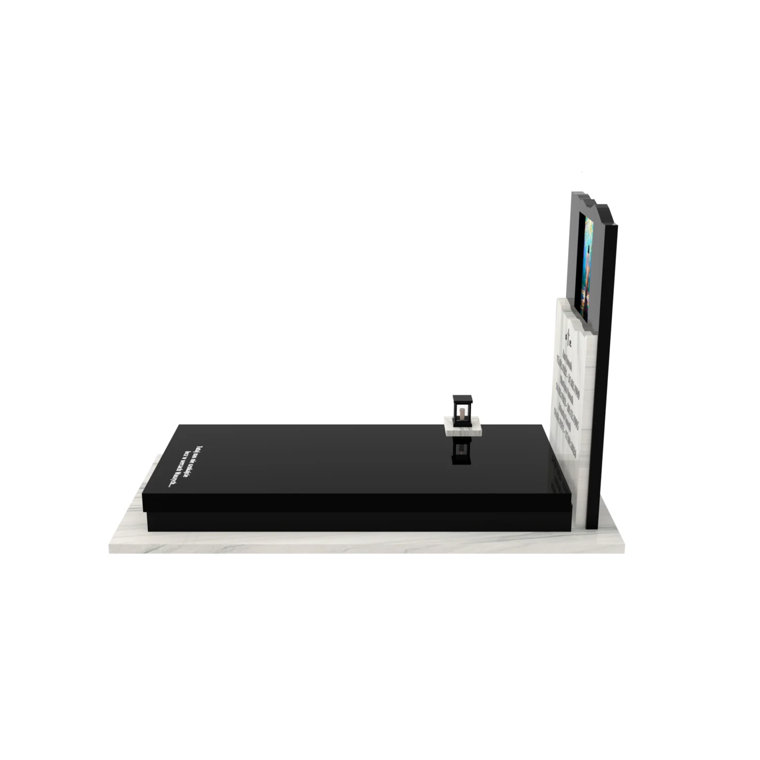 Nagrobek pojedynczy z witrażem Jezusa – forma nowoczesna K 123+360 – photo №3