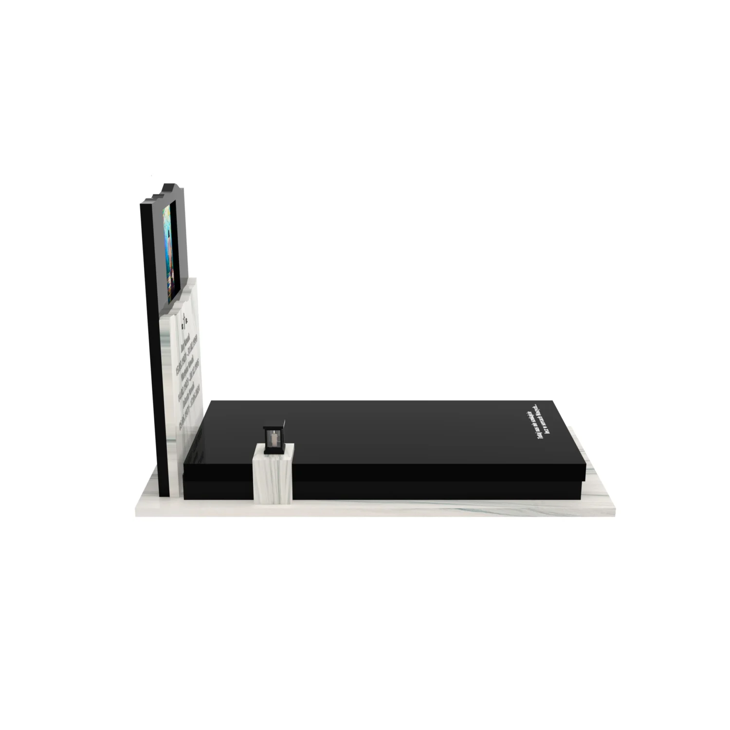 Nagrobek pojedynczy z witrażem Jezusa – forma nowoczesna K 123+360 – photo №9