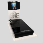 Nagrobek pojedynczy z witrażem Jezusa – forma nowoczesna K 123 zdjęcie 33