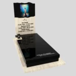 Nagrobek pojedynczy z witrażem Jezusa – forma nowoczesna K 123 zdjęcie 35