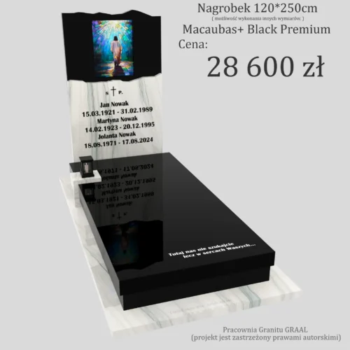 Nagrobki pojedyncze z witrażem Jezusa K 123 | nowoczesne nagrobki pojedyncze