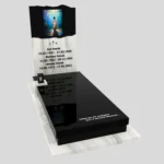 Nagrobek pojedynczy z witrażem Jezusa – forma nowoczesna K 123 zdjęcie 37