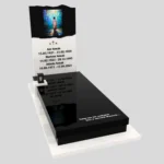 Nagrobek pojedynczy z witrażem Jezusa – forma nowoczesna K 123 zdjęcie 42