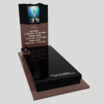 Nagrobek pojedynczy z witrażem Jezusa – forma nowoczesna K 123 zdjęcie 44