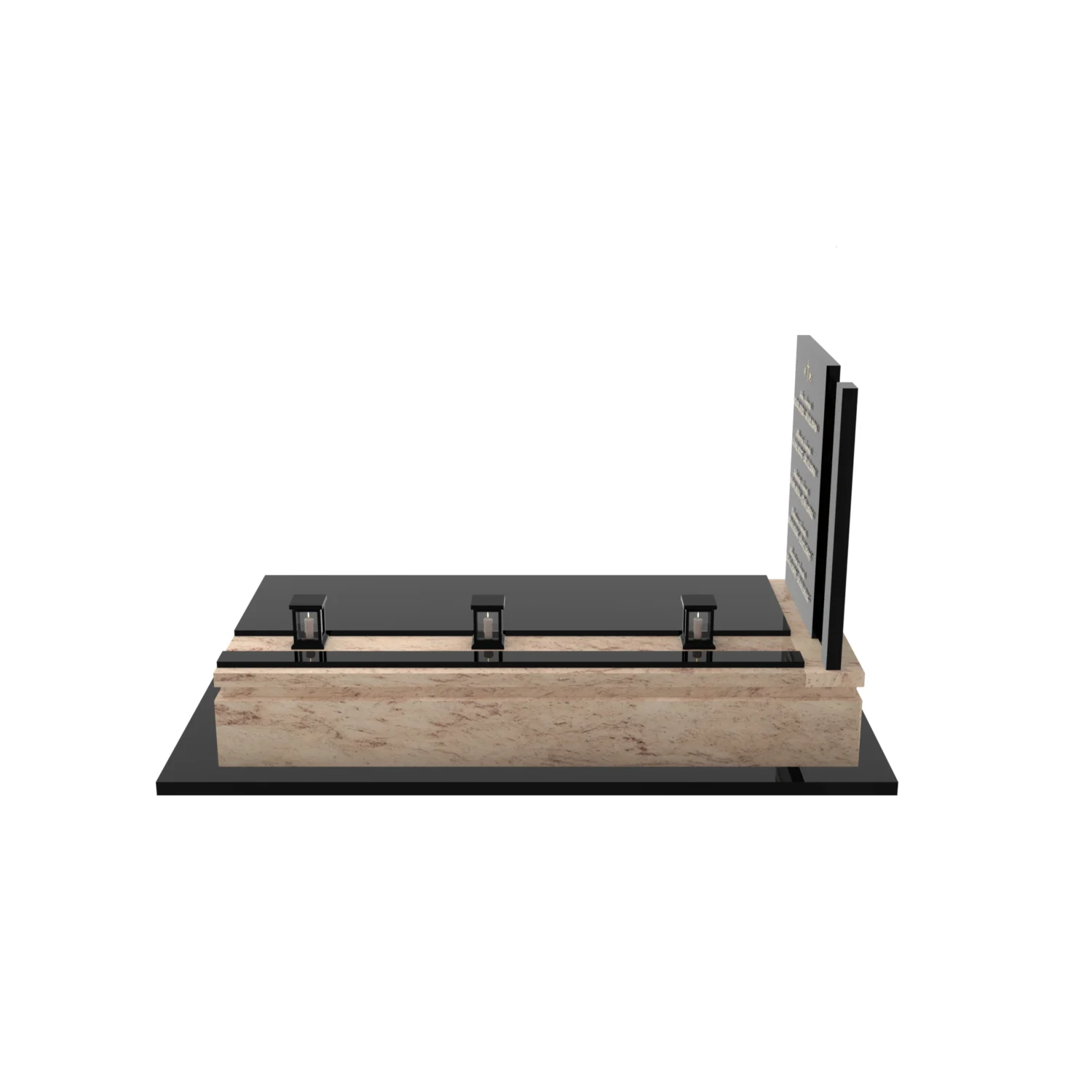 Nagrobek rodzinny pojedynczy z witrażem róż – nowoczesna forma CK 181+360 – photo №10