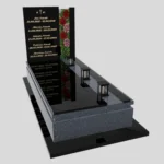 Nagrobek rodzinny pojedynczy z witrażem róż – nowoczesna forma CK 181 zdjęcie 32