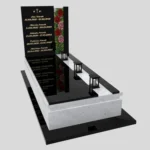 Nagrobek rodzinny pojedynczy z witrażem róż – nowoczesna forma CK 181 zdjęcie 33