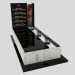 Nagrobek rodzinny pojedynczy z witrażem róż – nowoczesna forma CK 181 zdjęcie 35