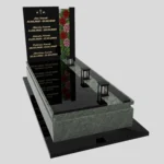 Nagrobek rodzinny pojedynczy z witrażem róż – nowoczesna forma CK 181 zdjęcie 36