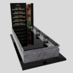 Nagrobek rodzinny pojedynczy z witrażem róż – nowoczesna forma CK 181 zdjęcie 37