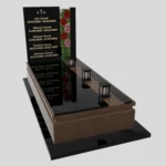 Nagrobek rodzinny pojedynczy z witrażem róż – nowoczesna forma CK 181 zdjęcie 39