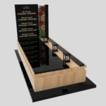 Nagrobek rodzinny pojedynczy z witrażem róż – nowoczesna forma CK 181 zdjęcie 42