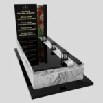 Nagrobek rodzinny pojedynczy z witrażem róż – nowoczesna forma CK 181 zdjęcie 44