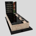 Nagrobek rodzinny pojedynczy z witrażem róż – nowoczesna forma CK 181 zdjęcie 40