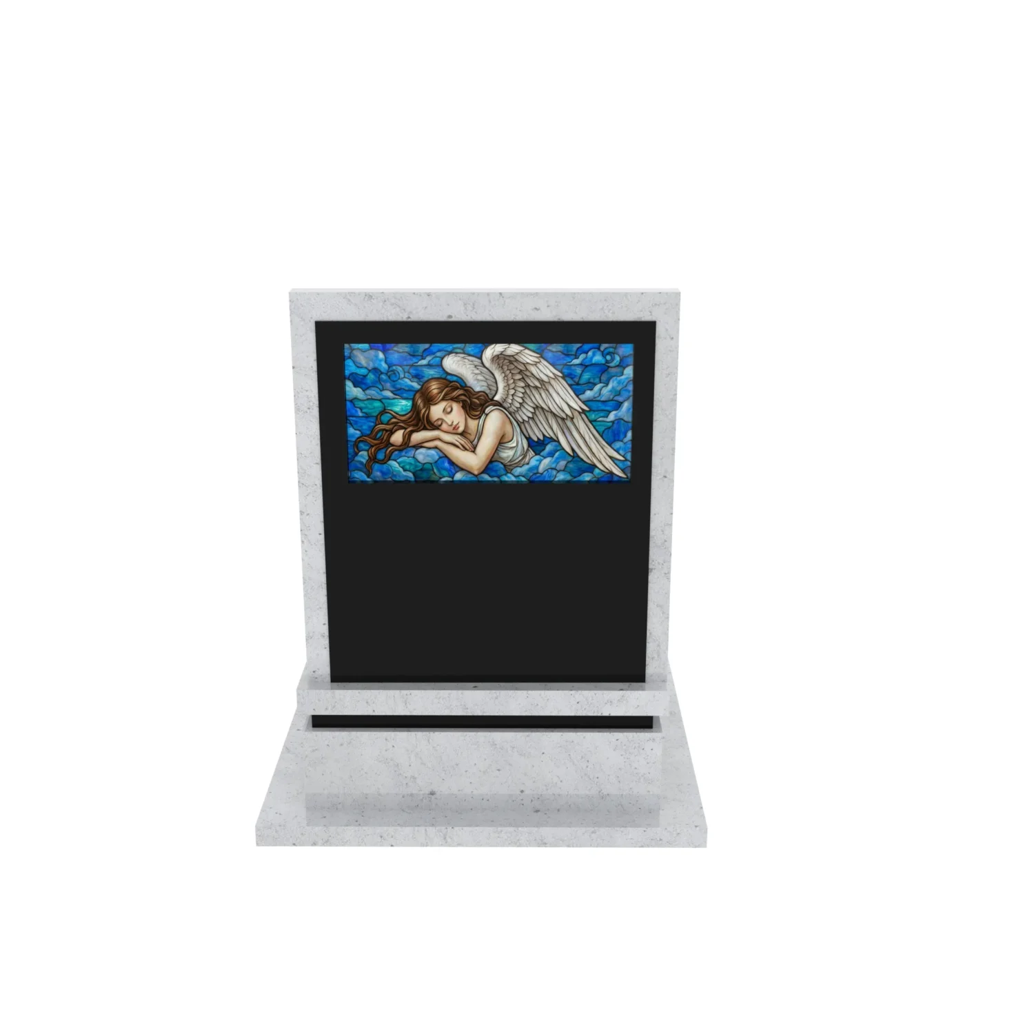 Nagrobek urnowy z witrażem anioła – forma elegancka U 125+360 – photo №6