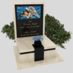 Nagrobek urnowy z witrażem anioła – forma elegancka U 125 zdjęcie 34