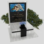 Nagrobek urnowy z witrażem anioła – forma elegancka U 125 zdjęcie 36