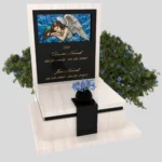 Nagrobek urnowy z witrażem anioła – forma elegancka U 125 zdjęcie 38