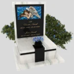 Nagrobek urnowy z witrażem anioła – forma elegancka U 125 zdjęcie 41