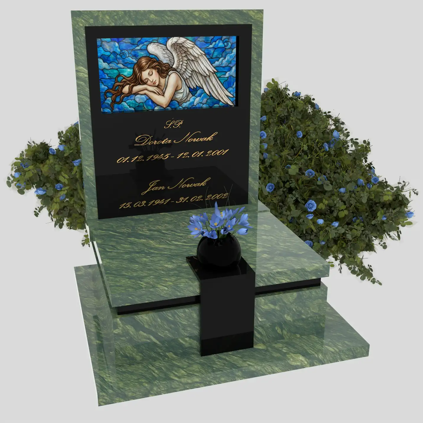 Nagrobek urnowy z witrażem anioła – forma elegancka U 125 zdjęcie 85