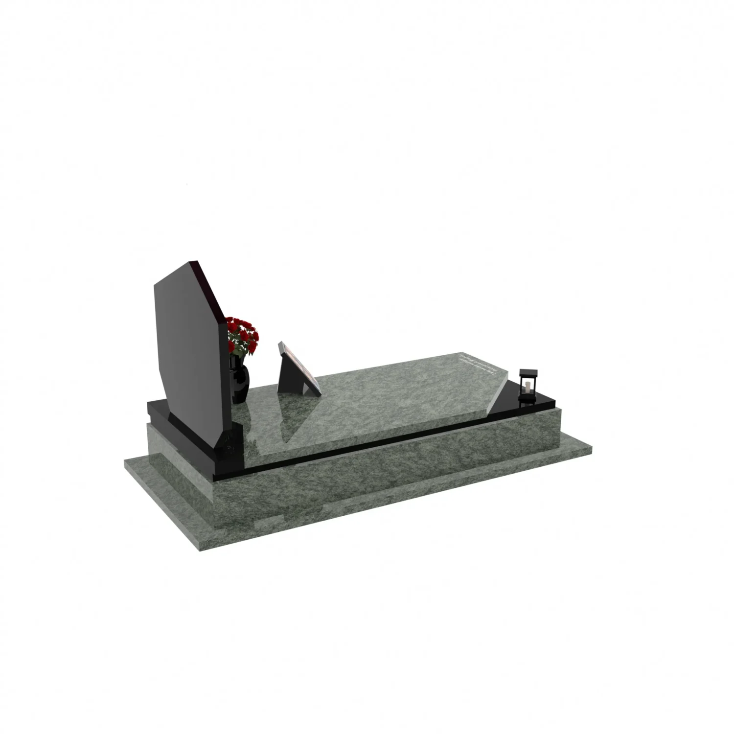 Nagrobek pojedynczy rodzinny o prostej, eleganckiej formie ze zdjęciami K 120+360 – photo №5