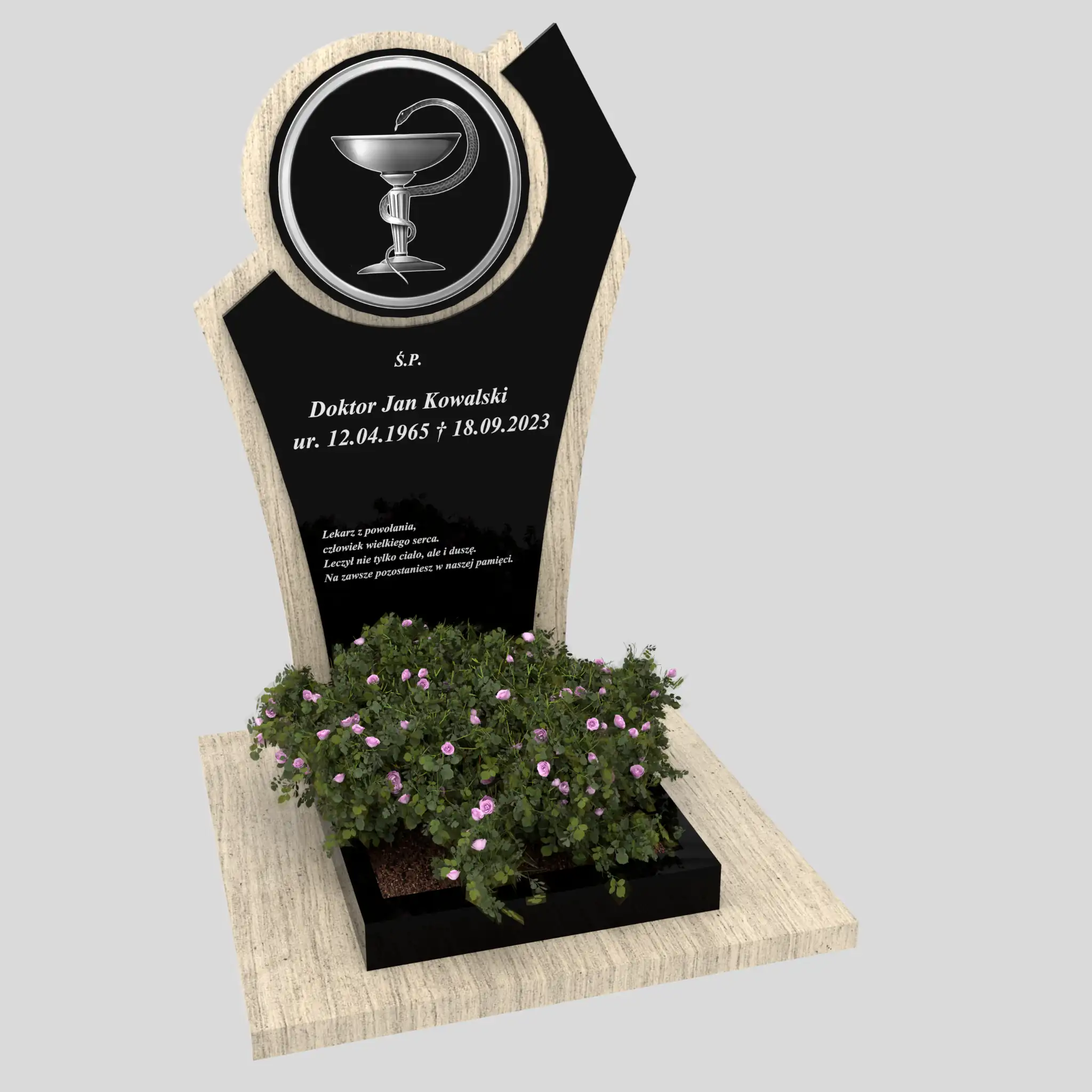 Nagrobek urnowy dla lekarza z grawerem medycznym U 122 zdjęcie 86