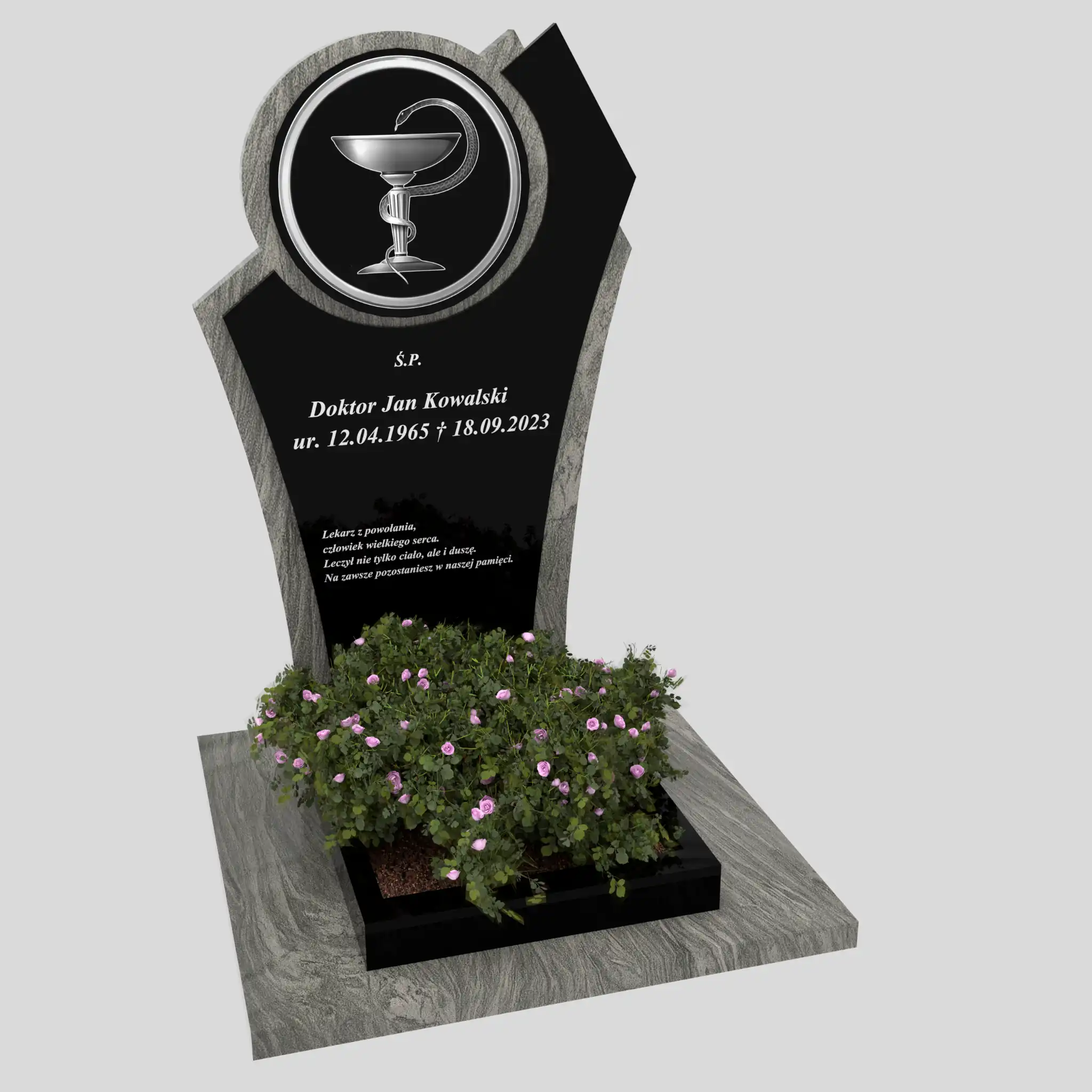 Nagrobek urnowy dla lekarza z grawerem medycznym U 122 zdjęcie 85