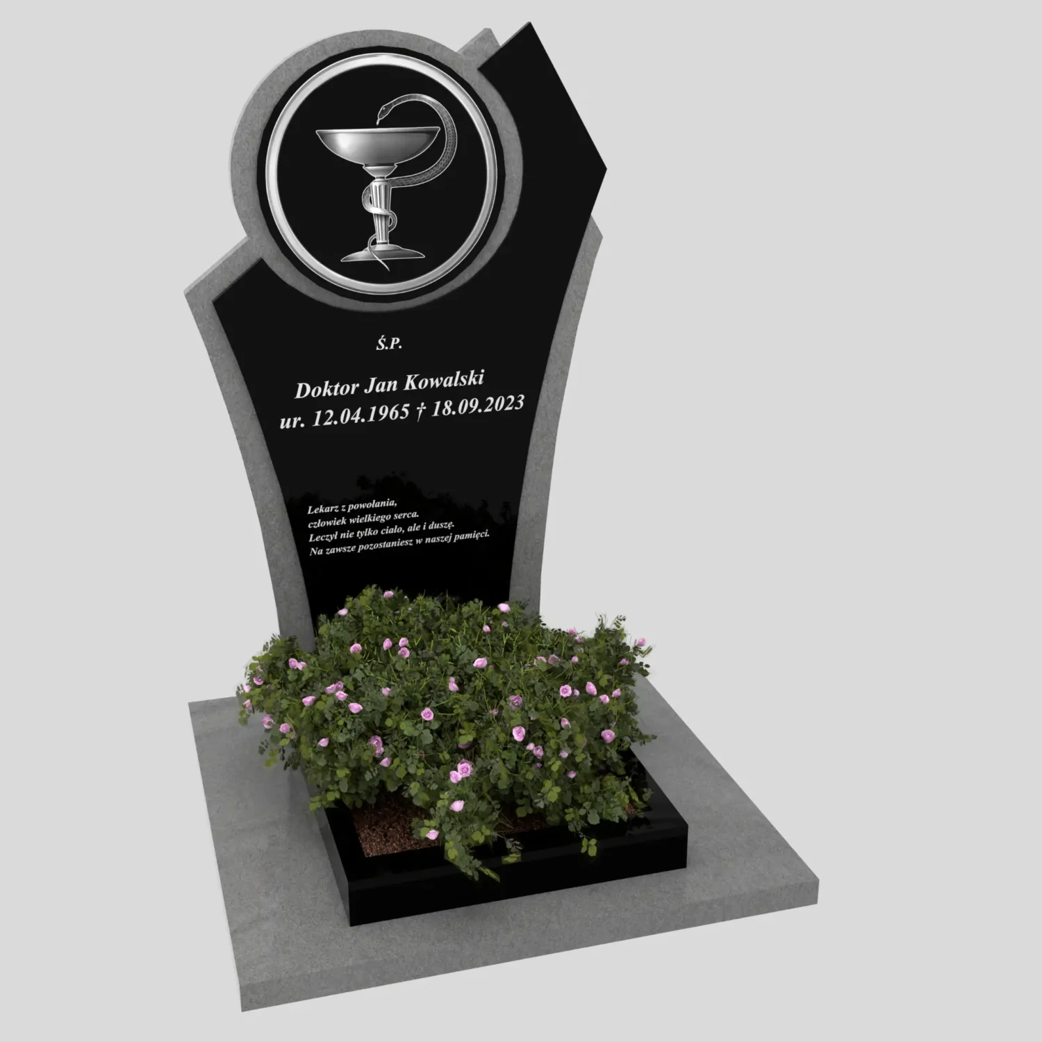 Nagrobek urnowy dla lekarza z grawerem medycznym U 122 zdjęcie 84