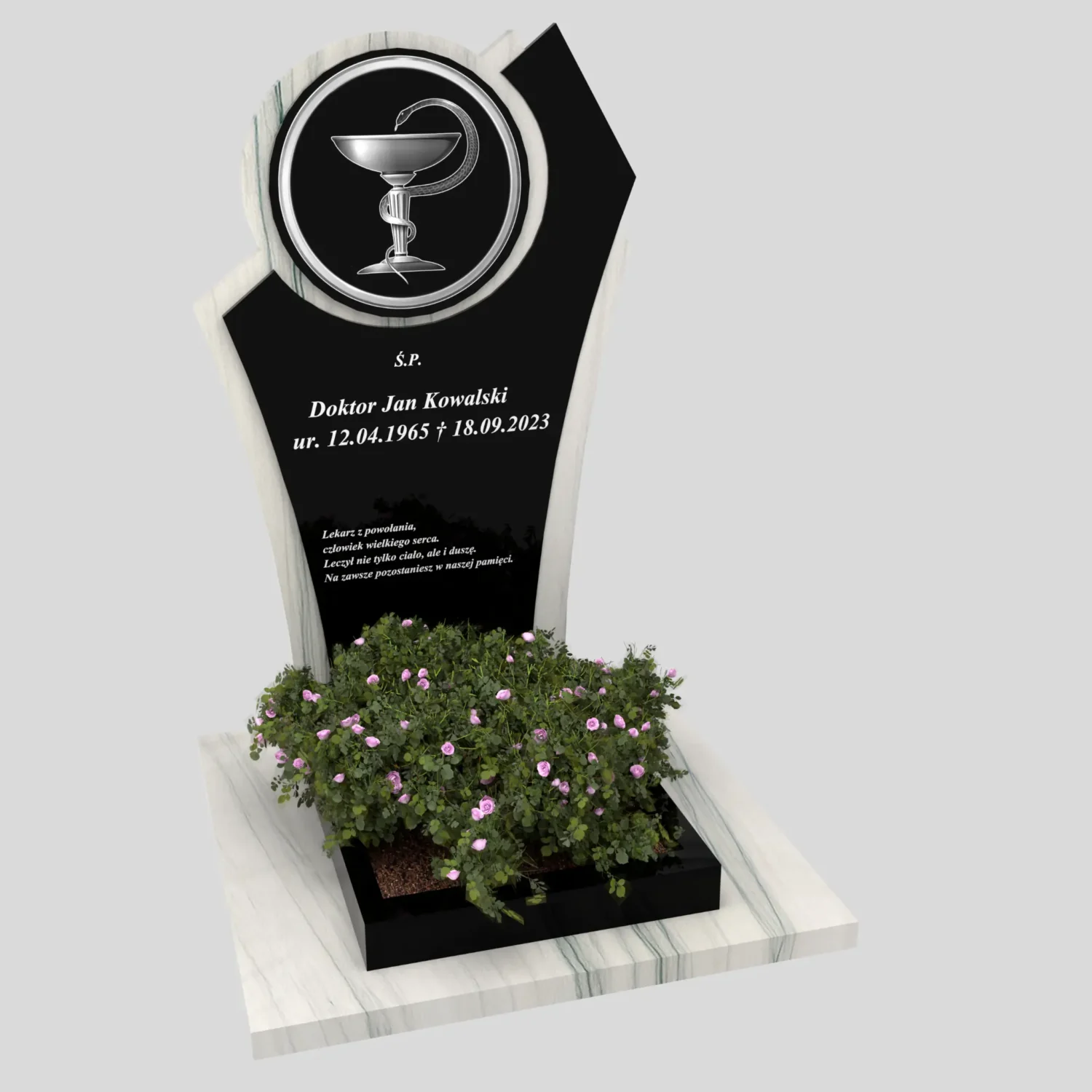 Nagrobek urnowy dla lekarza z grawerem medycznym U 122 zdjęcie 83