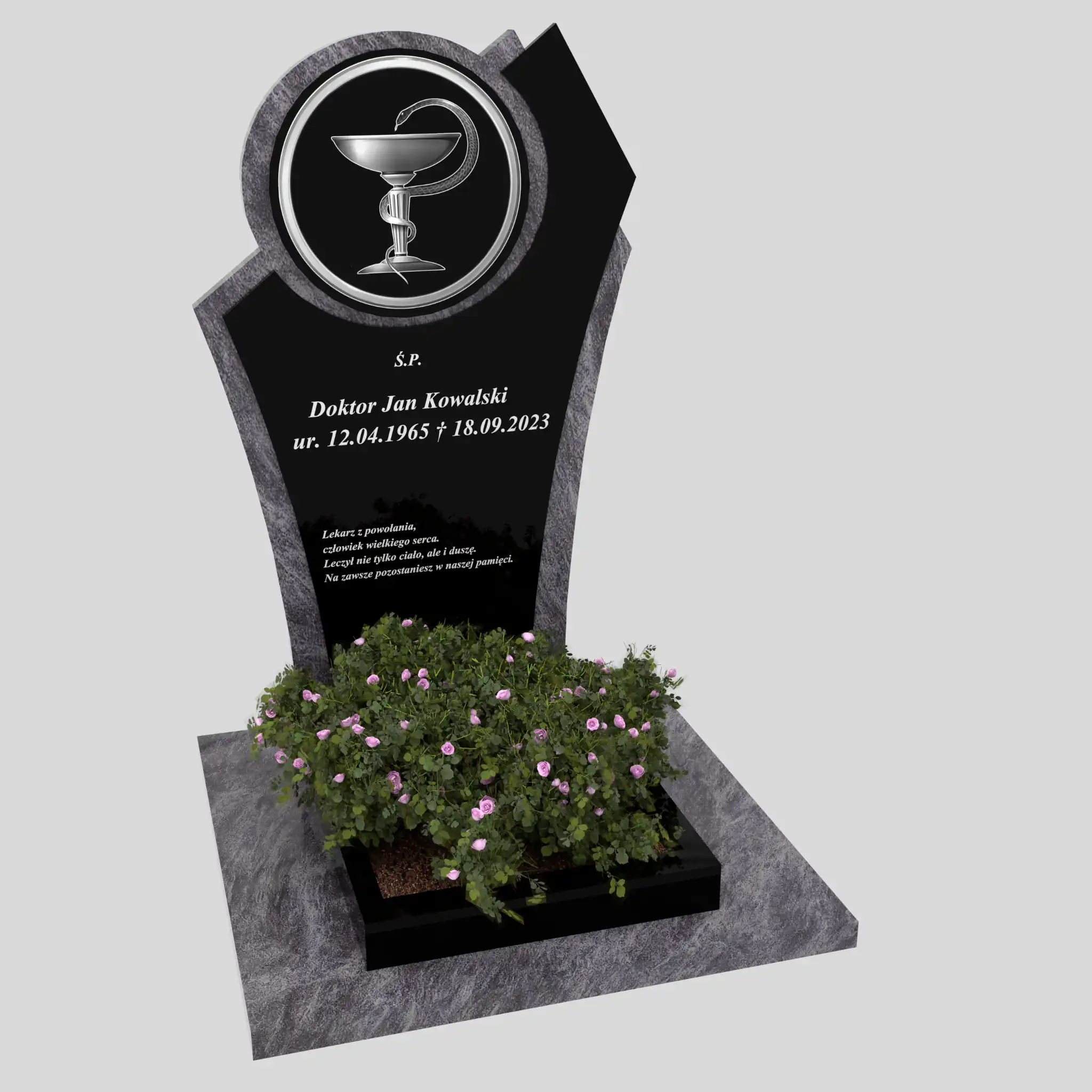 Nagrobek urnowy dla lekarza z grawerem medycznym U 122 zdjęcie 82